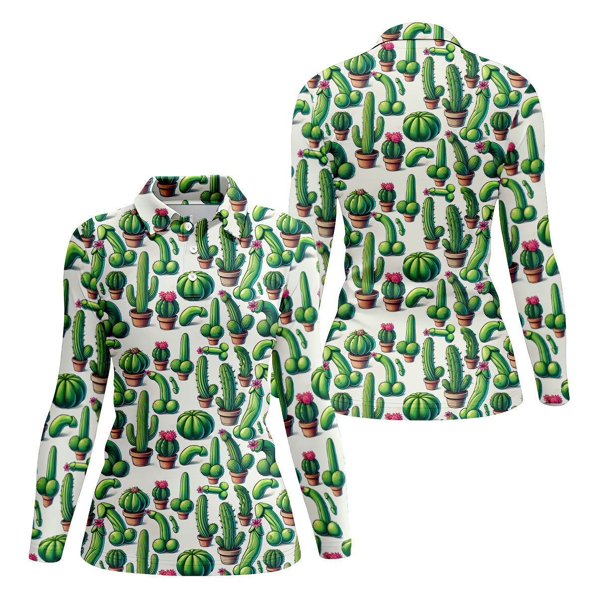 Adult Humor Funny Cactus Women Golf Top, Ladies Sleeveless Tops, Gifts For Golf Lovers, Ladies Golf Shirts