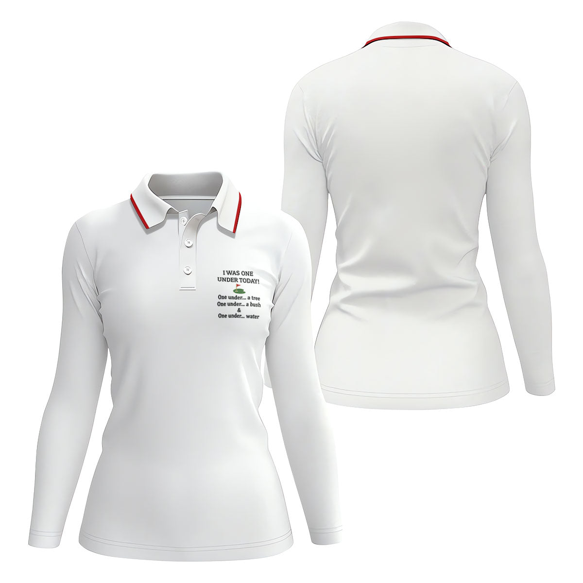 I Was One Under Today White Golf Shirt, Funny Golf Shirt, Ladies Golf Tops, Golf Shirt For Women