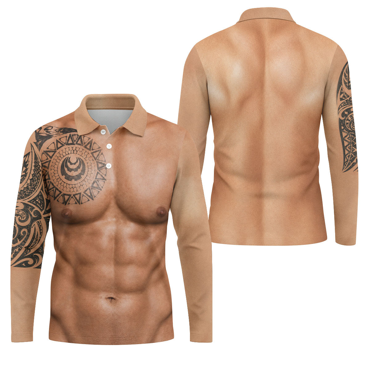 Funny Muscle Body Tattoo Print Golf Shirt, Funny Golf Shirt, Men's Golf Shirt, Polo Shirts For Men