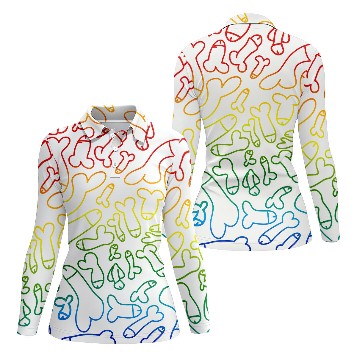 Dirty Humor White Golf Shirt, Fun Women's Golf Shirts, Golf Gifts For Women, Ladies Golf Shirts