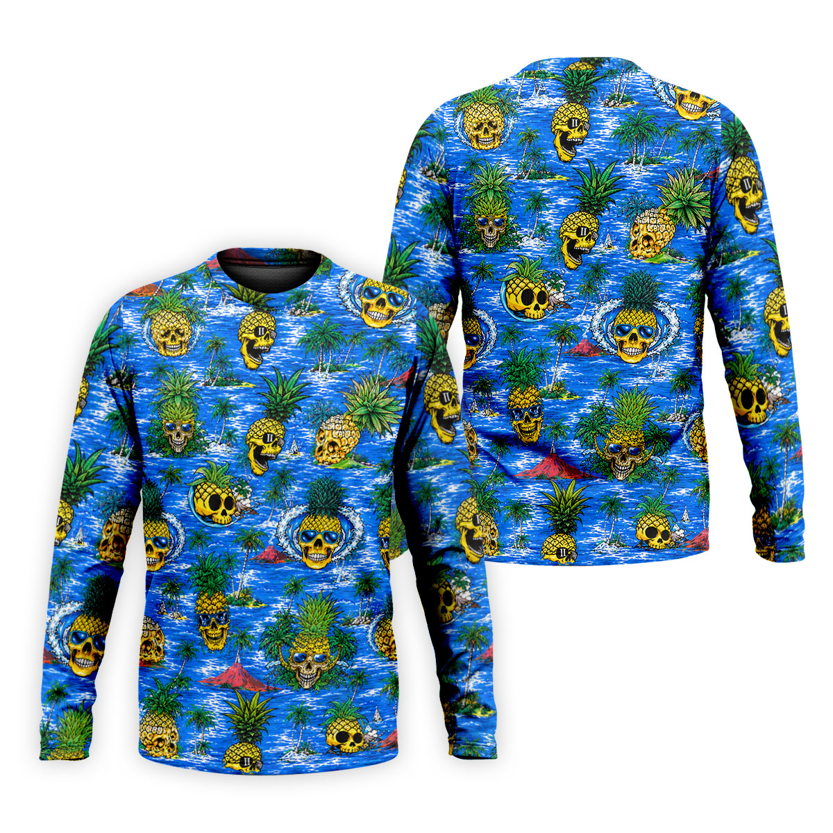Pineapple Skull Island Ocean Hawaiian Golf Shirt, Hawaiian Golf Shirt, Golf Shirts For Men