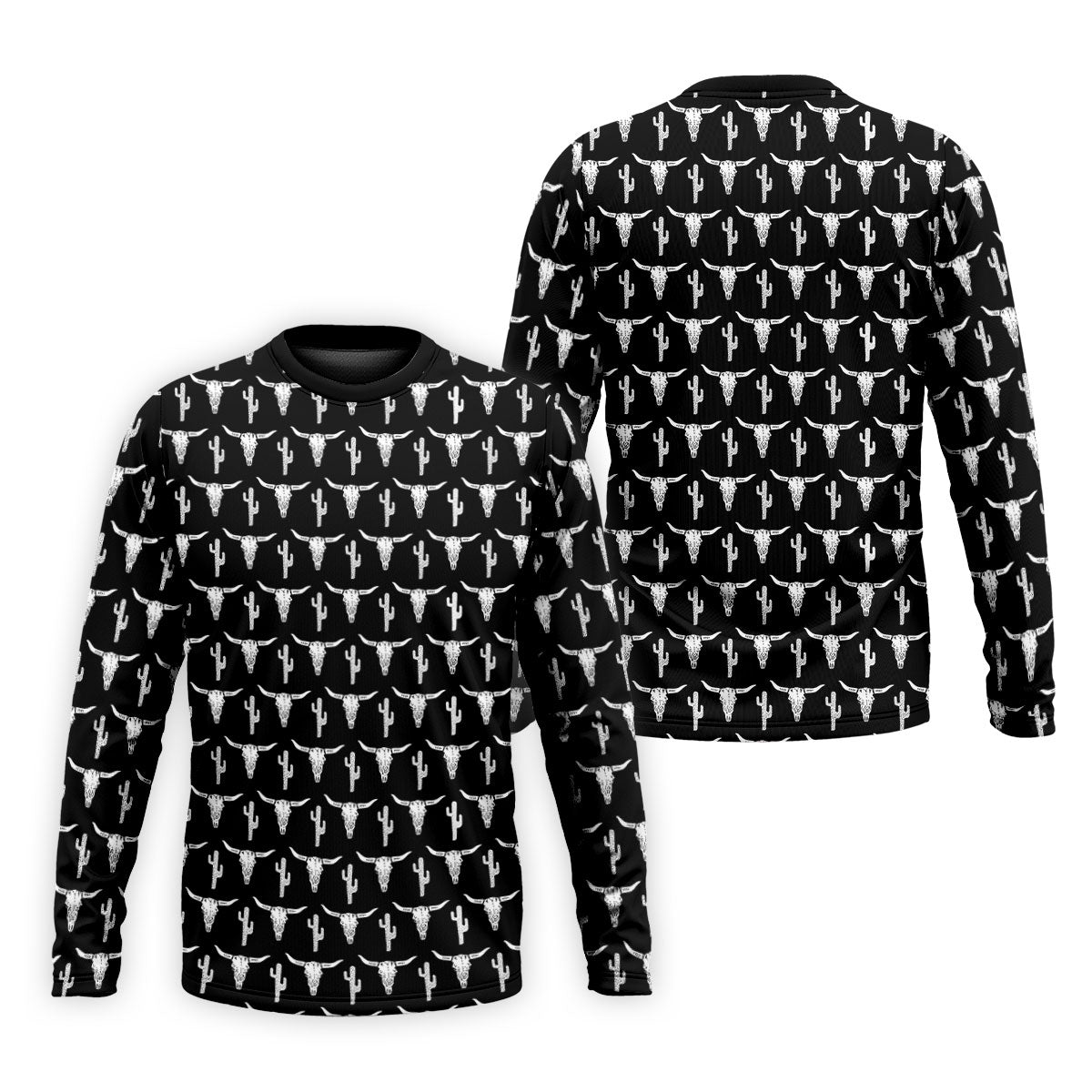 Longhorn Cow Skull Western Theme Black Golf Tops For Men, Polo Shirts For Men, Golf Shirts For Men