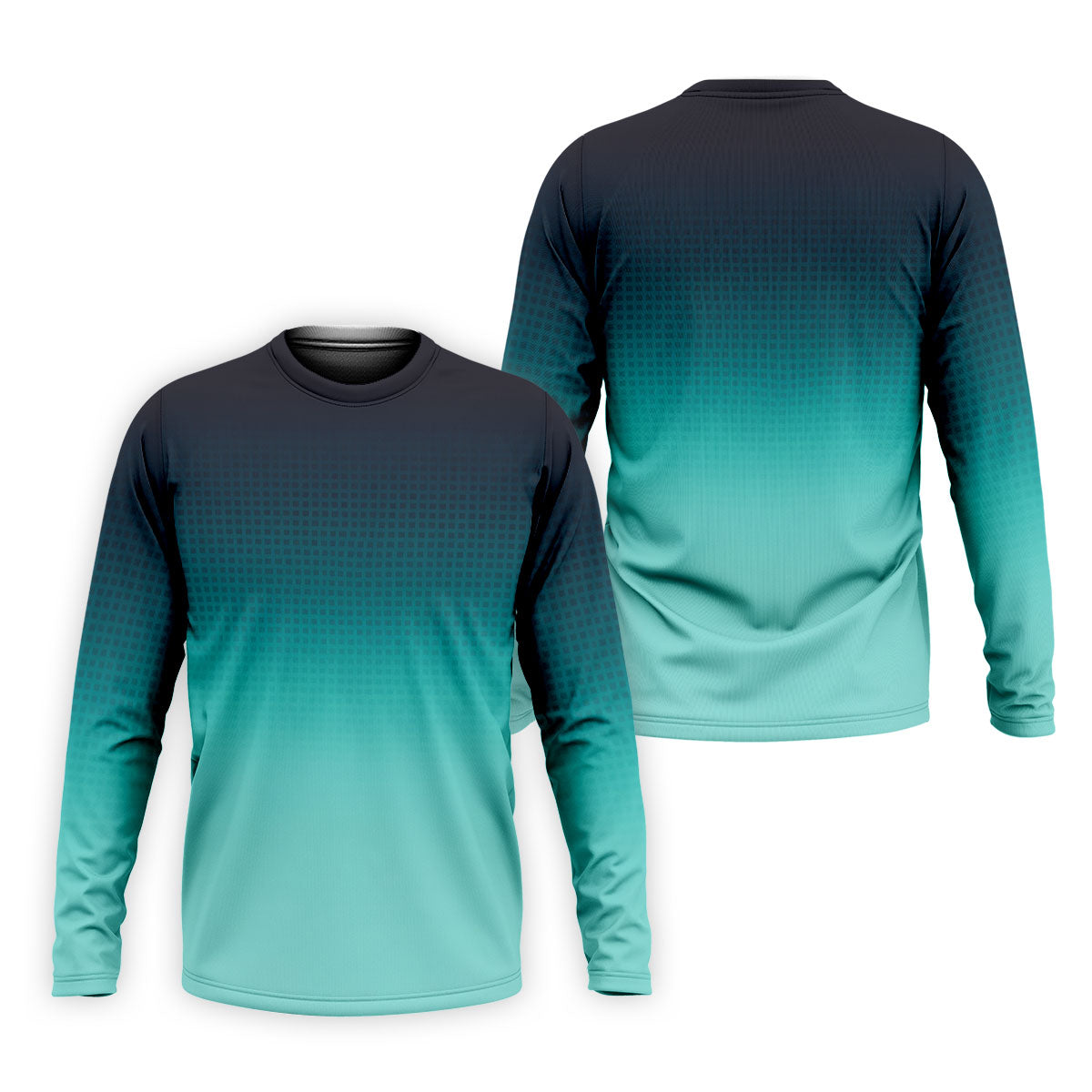 Turquoise Gradient Hawaiian Golf Shirt, Golf Tops For Men, Polo Shirts For Men