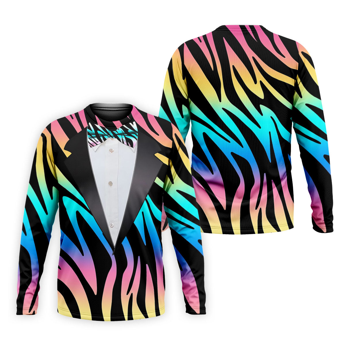 Colorful Zebra Funny Costume Hawaiian Golf Shirt, Polo Shirts For Men, Golf Shirts For Men