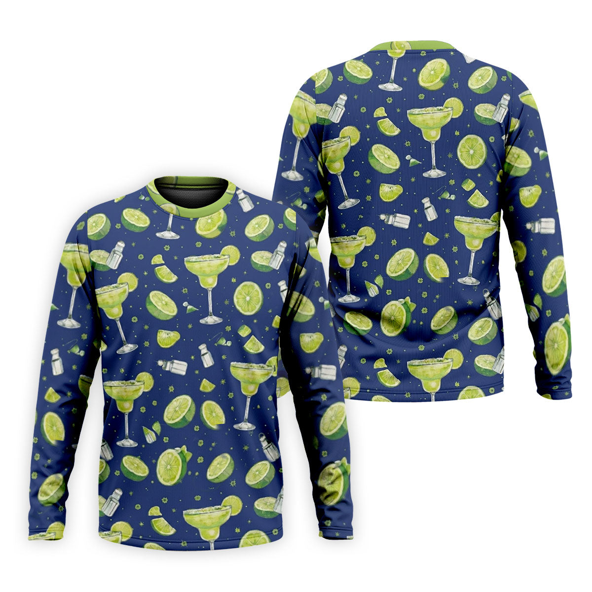 Margarita Cocktail Golf Shirt, Tropical Lime Drink Pattern, Golf Shirt For Men