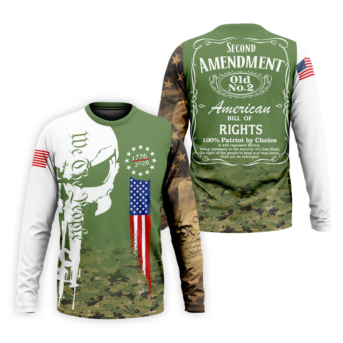 American Bill Of Rights Father's Day Camo Golf Shirt, 250 Years 4th Of July Polo Shirts For Men