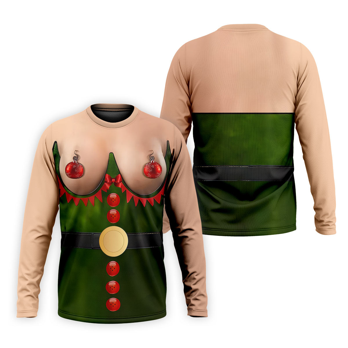 Funny Elf Costume Ornament Christmas Golf Shirt, Ugly Christmas Shirt, Christmas Golf Shirt