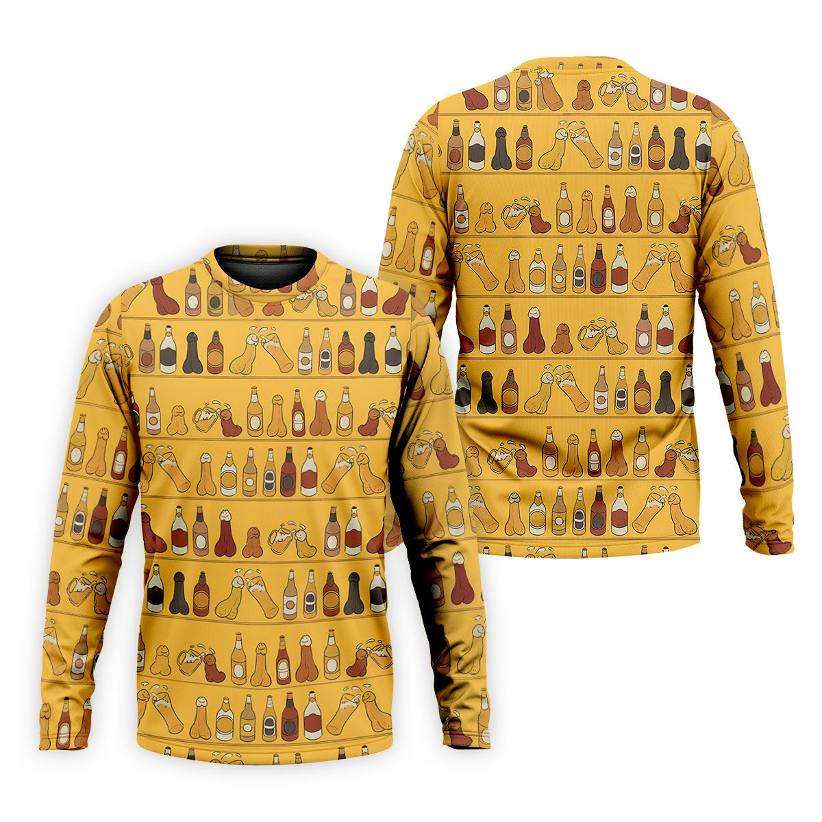 Funny Adult Party Bottle Pattern Golf Shirt, Polo Shirts For Men, Mens Golf Apparel