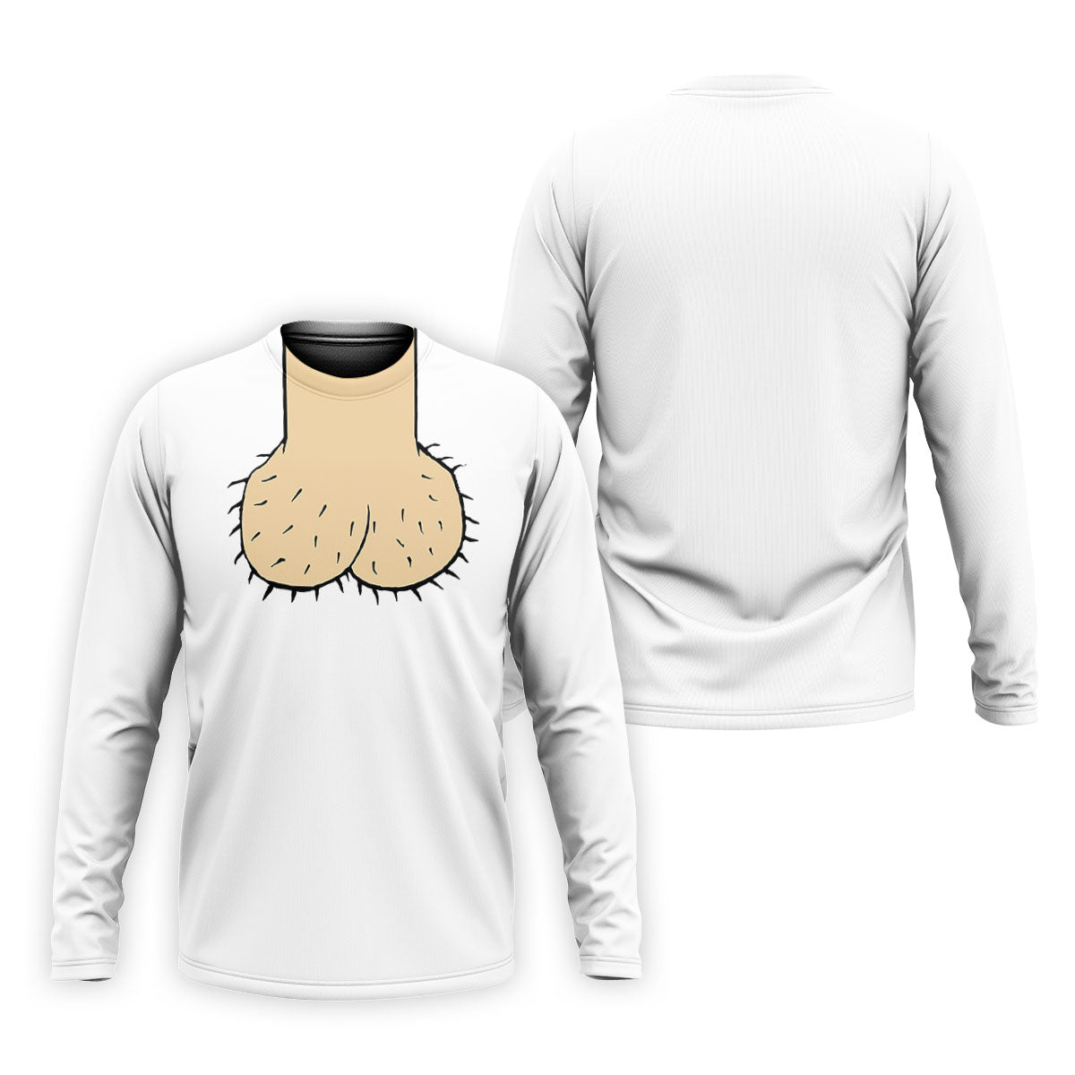 White Funny Dickhead Faux Chest Golf Shirt, Adult Gag Gift Shirt, Rude Humor Shirt