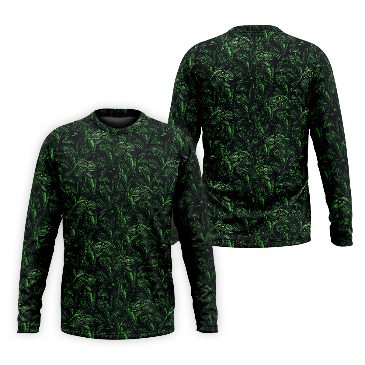 Dinosaurs In The Forest Deep Forest Green Hawaiian Golf Shirt, Polo Shirts For Men