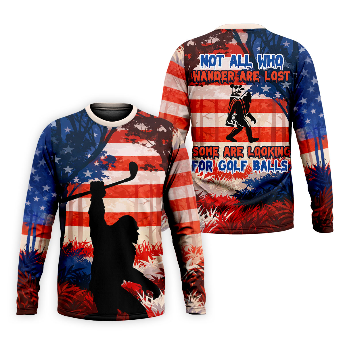 Not All Who Wander Are Lost Funny Bigfoot Golf Tops For Men, 250th Patriotic Golf Shirt, Polo Shirts For Men