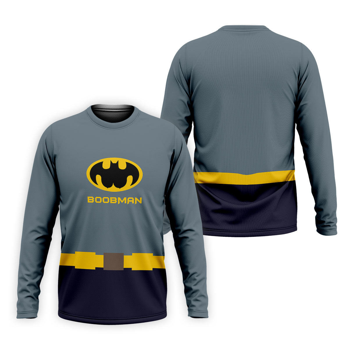 Boobman Comic Hero Logo Belt Golf Polo Shirt, Men's Polo Shirt, Funny Golf Apparel, Performance Golf Shirt