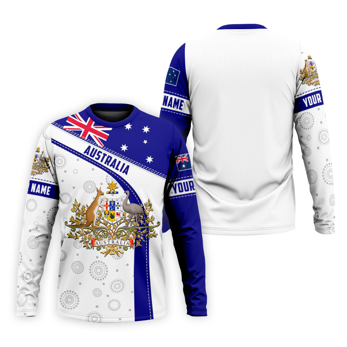 Australian Coat Of Arms Golf Tops For Men, Australia Flag Print Polo Shirts For Men