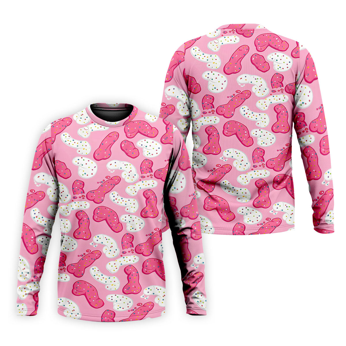 Pink Frosted Cookie Adult Novelty Golf Shirt, Polo Shirts For Men, Golf Apparel For Men