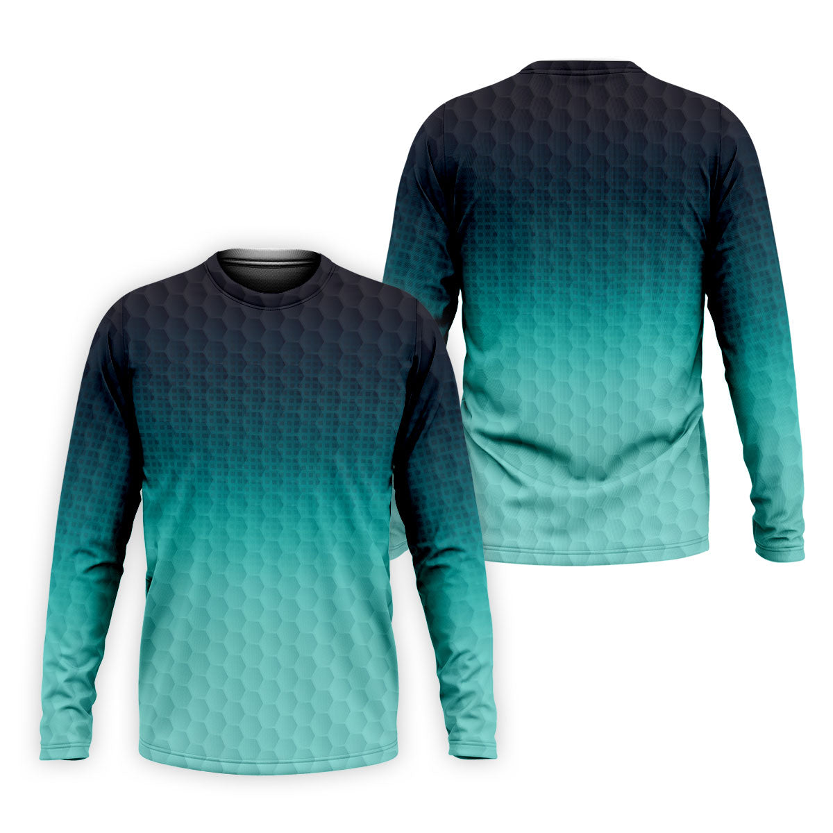 Turquoise Gradient Golf Ball Pattern Hawaiian Golf Shirt, Golf Shirts For Men