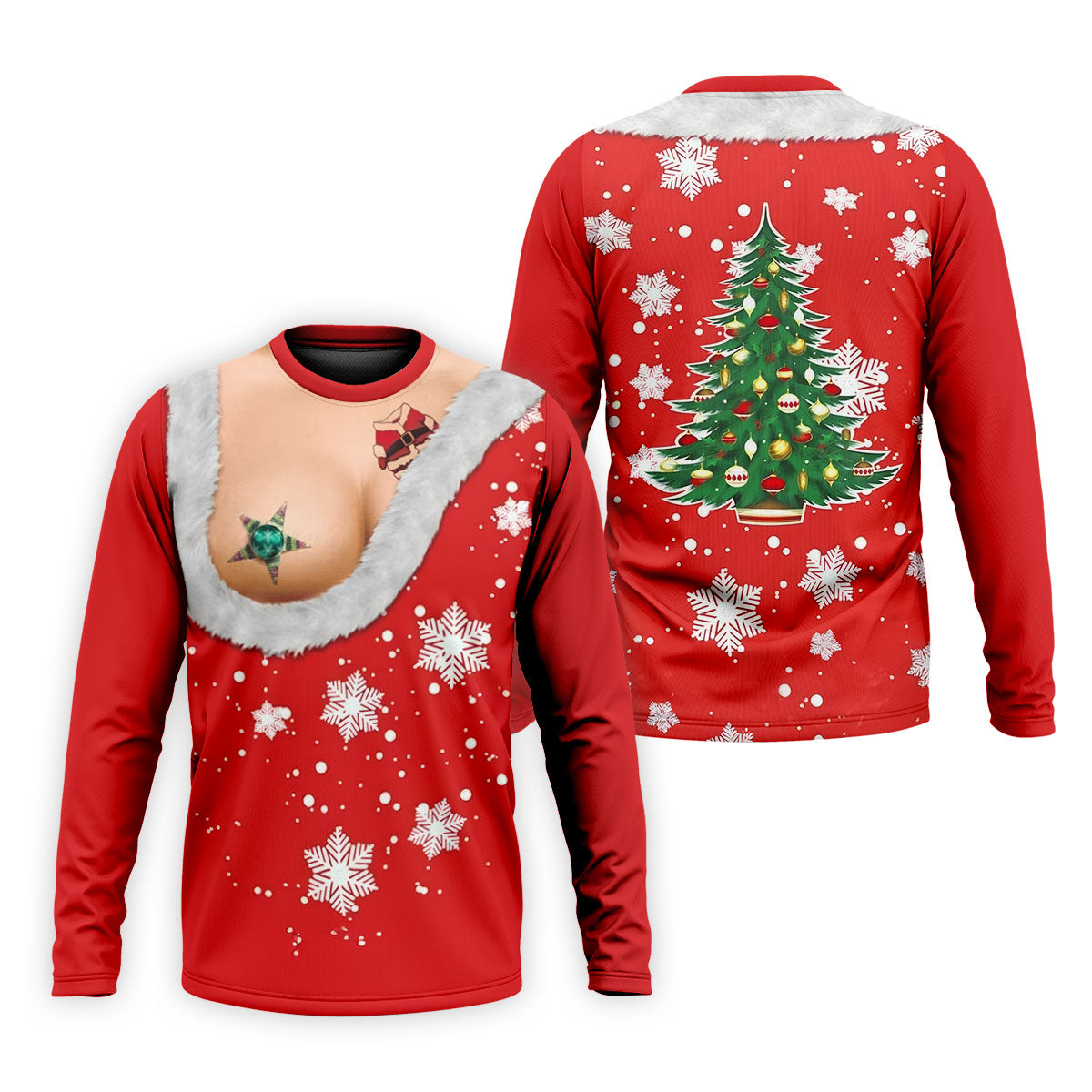 Funny Santa Costume Snowflake Christmas Golf Shirt, Men's Golf Shirt, Printed Golf Shirts