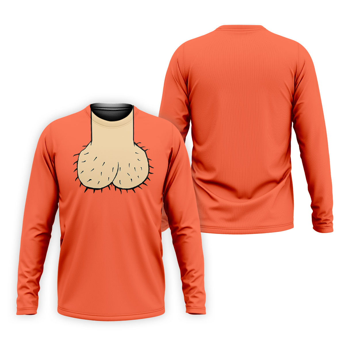 Orange Funny Dickhead Faux Chest Golf Shirt, Golf Shirts For Men, Mens Golf Apparel