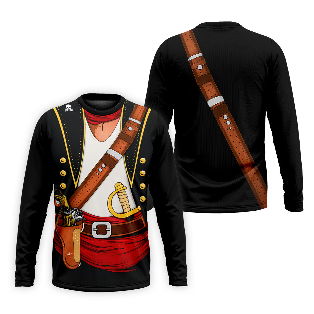 Swashbuckler Pirate Golf Shirt, Caribbean Captain Costume Pattern, Golf Shirt For Men