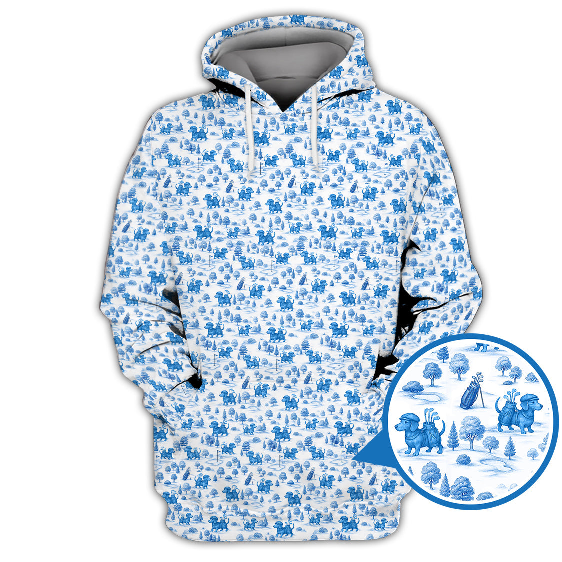 Dachshund Golf Shirt For Golfer, Pattern Golf Shirt, Dog Golf Shirt, Funny Golf Shirt For Men