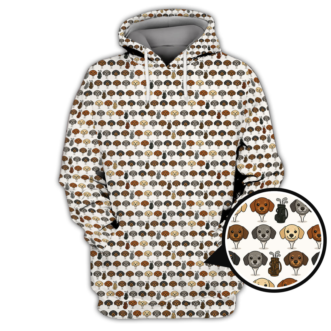 Dachshund Golf Shirt, Funny Pattern Golf Shirt, Crazy Golf Shirt For Pet Lover, Golf Gift For Men