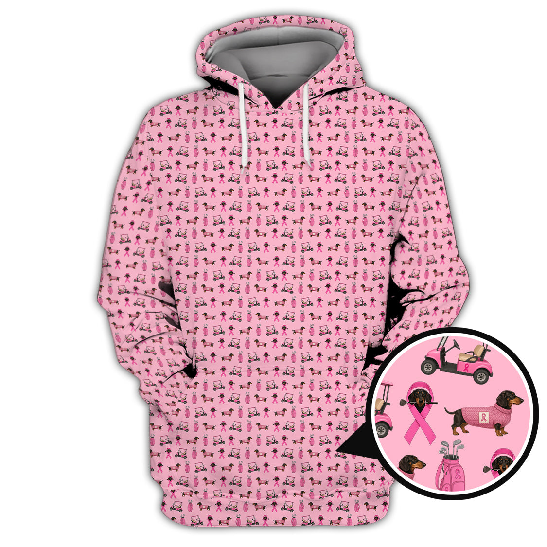 Breast Cancer Golf Shirt For Women, Dachshund Golf Shirt, Pattern Golf Shirt For Golfer