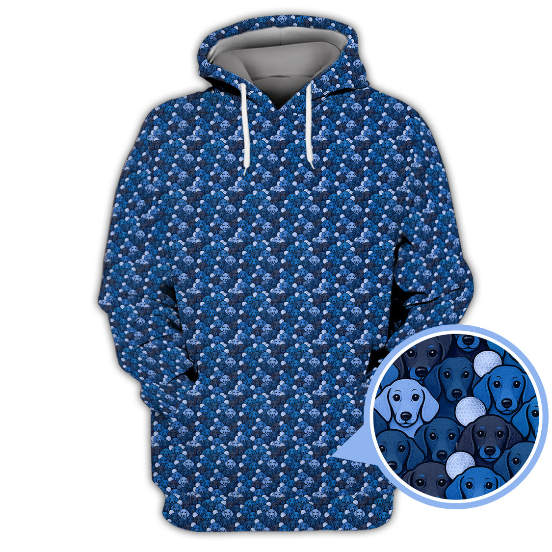 Dachshund Dog Pattern Golf Shirt With Navy Color , Funny Dachshund Golf Shirt For Women, Golf Gift For Dog Lover