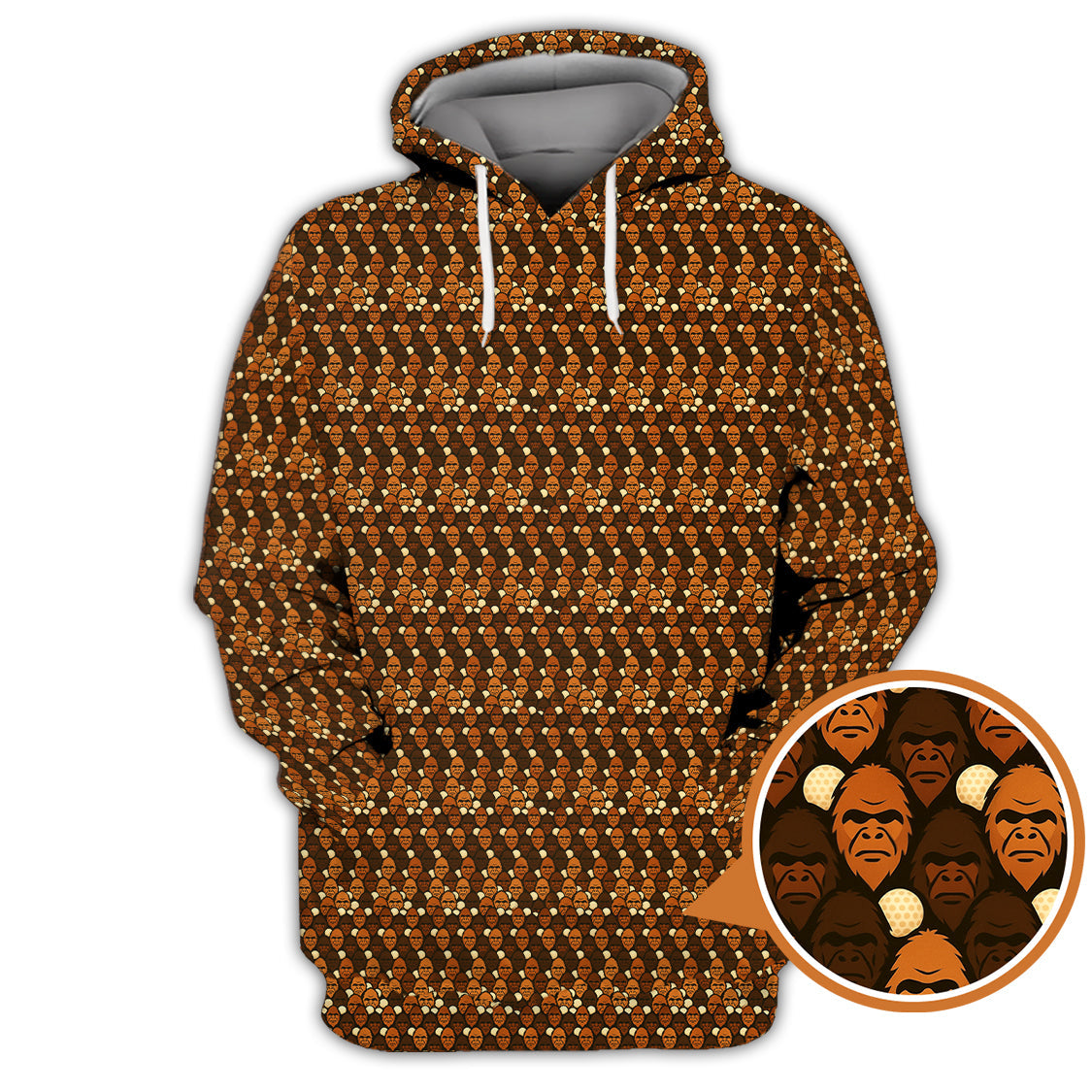 Sasquatch Golf Pattern Shirt, Crazy Golf Shirt For Men, Funny Bigfoot Golf Polos