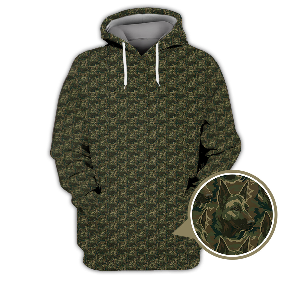 German Shepherd Pattern Golf Shirt , Dog Golf Shirt, Camo Golf Shirt, Veteran Golf Shirt For Men