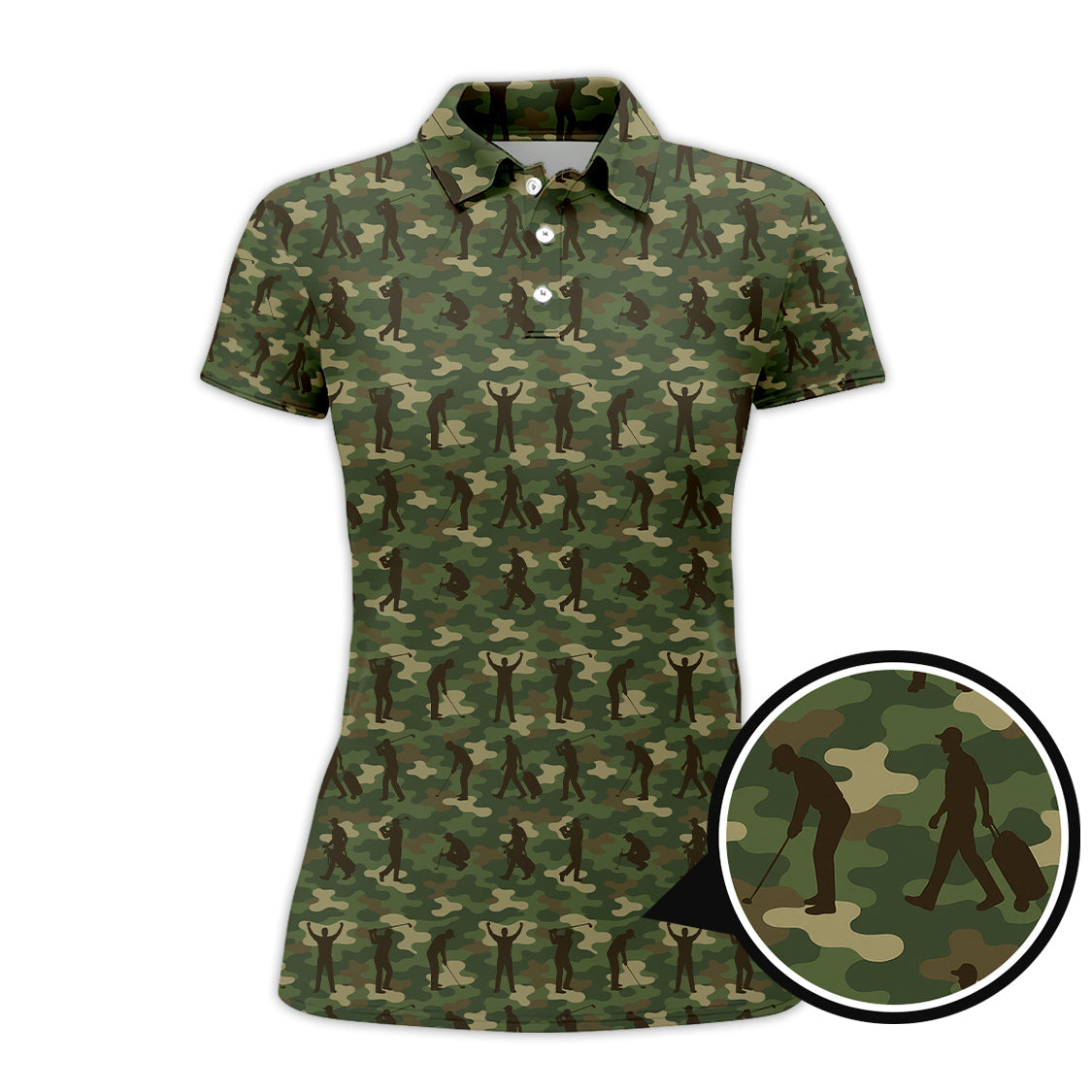Camo Golf Shirt For Golfer, Camo Polo Shirt, Pattern Golf Shirt For Veteran, Golf Gift For Men