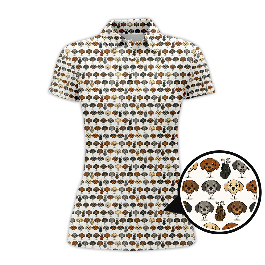 Dachshund Golf Shirt, Funny Pattern Golf Shirt, Crazy Golf Shirt For Pet Lover, Golf Gift For Men