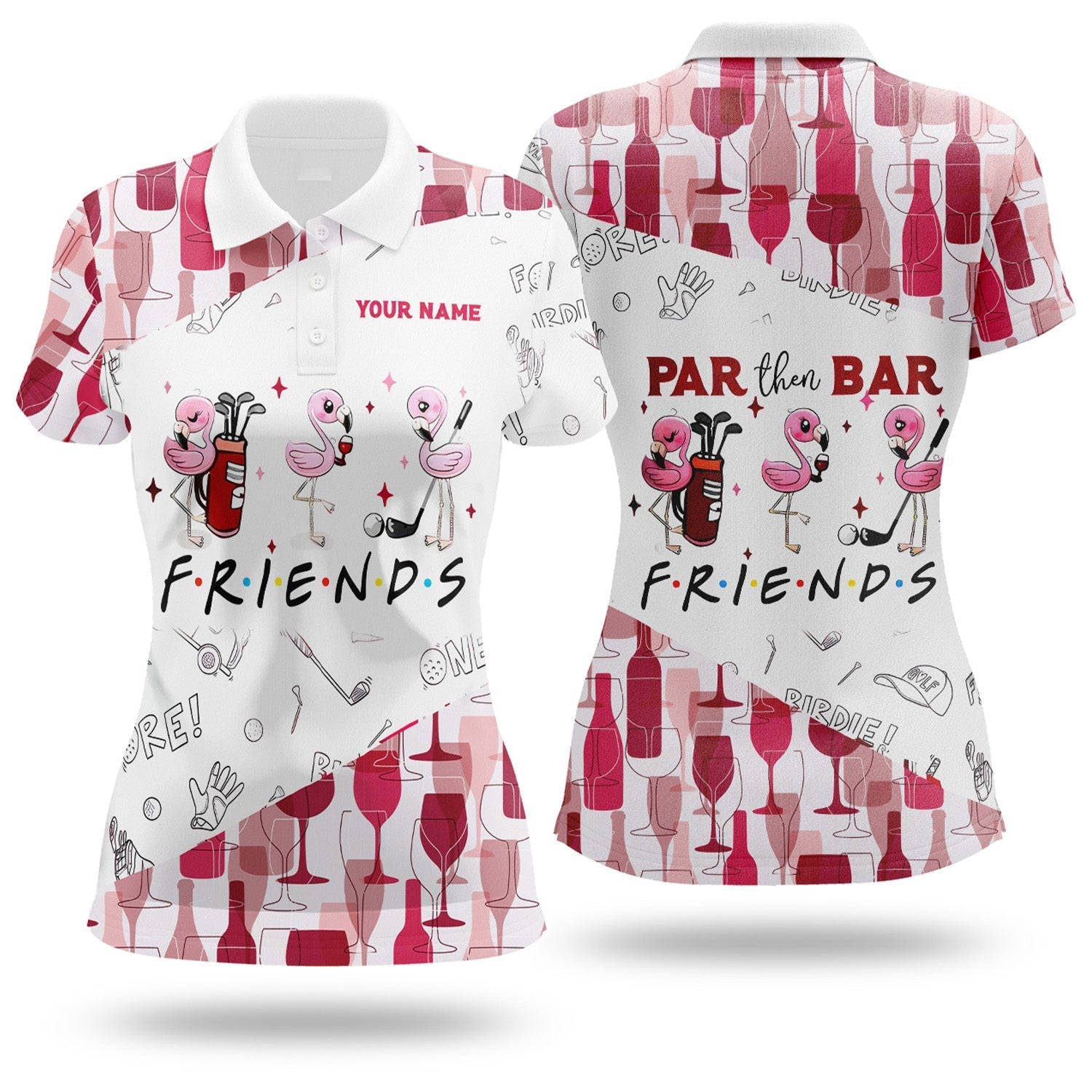 Par Then Bar Custom Funny Womens Golf Polo Shirt, Ladies Golf Polos Gifts