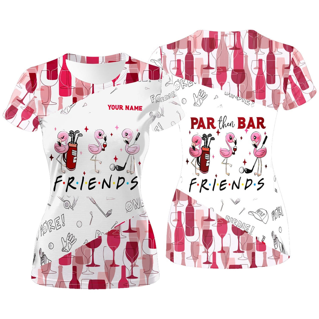 Par Then Bar Custom Funny Long Sleeve Polos Womens, Ladies Golf Polos