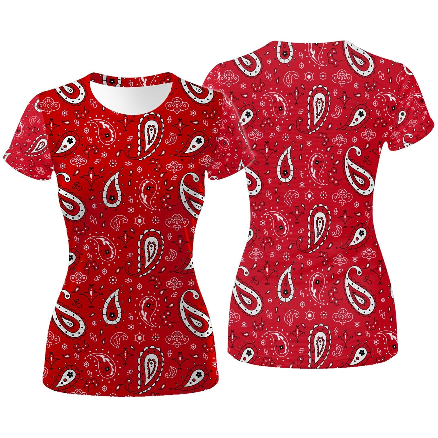 Paisley Bandana Womens Golf Polo Shirt, Custom Ladies Golf Shirt