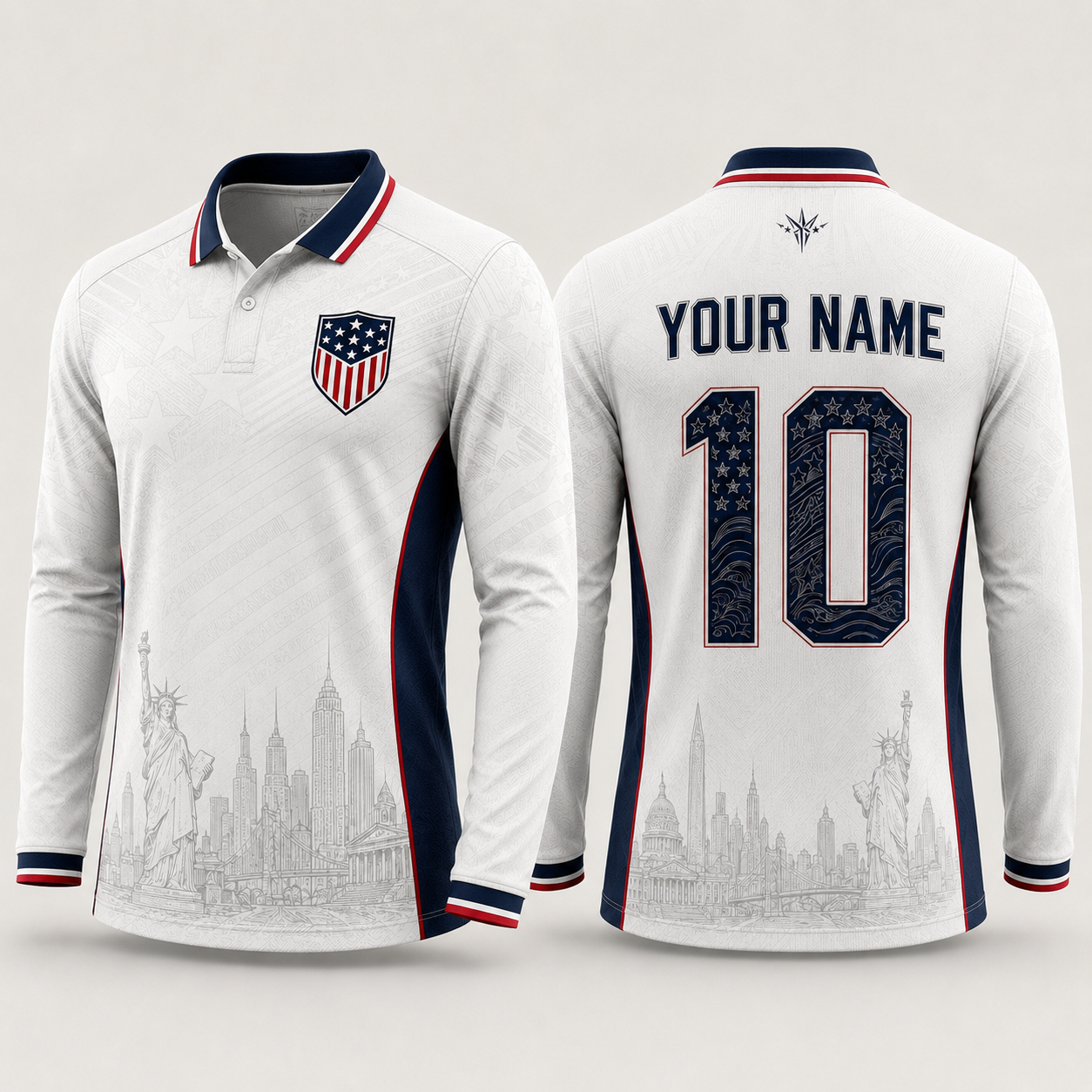 USA Football National Team Fooball Shirt, Patriotic American Flag V-Neck For Men, Football Gifts