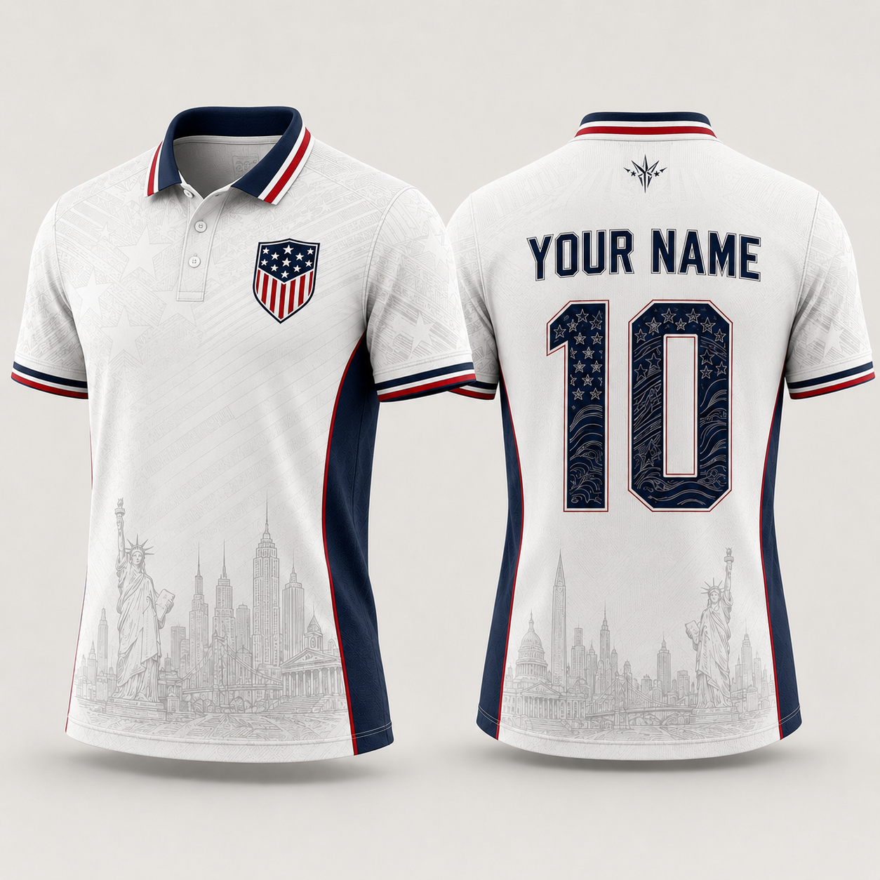 USA Football National Team Fooball Shirt, Patriotic American Flag V-Neck For Men, Father's Day Presents