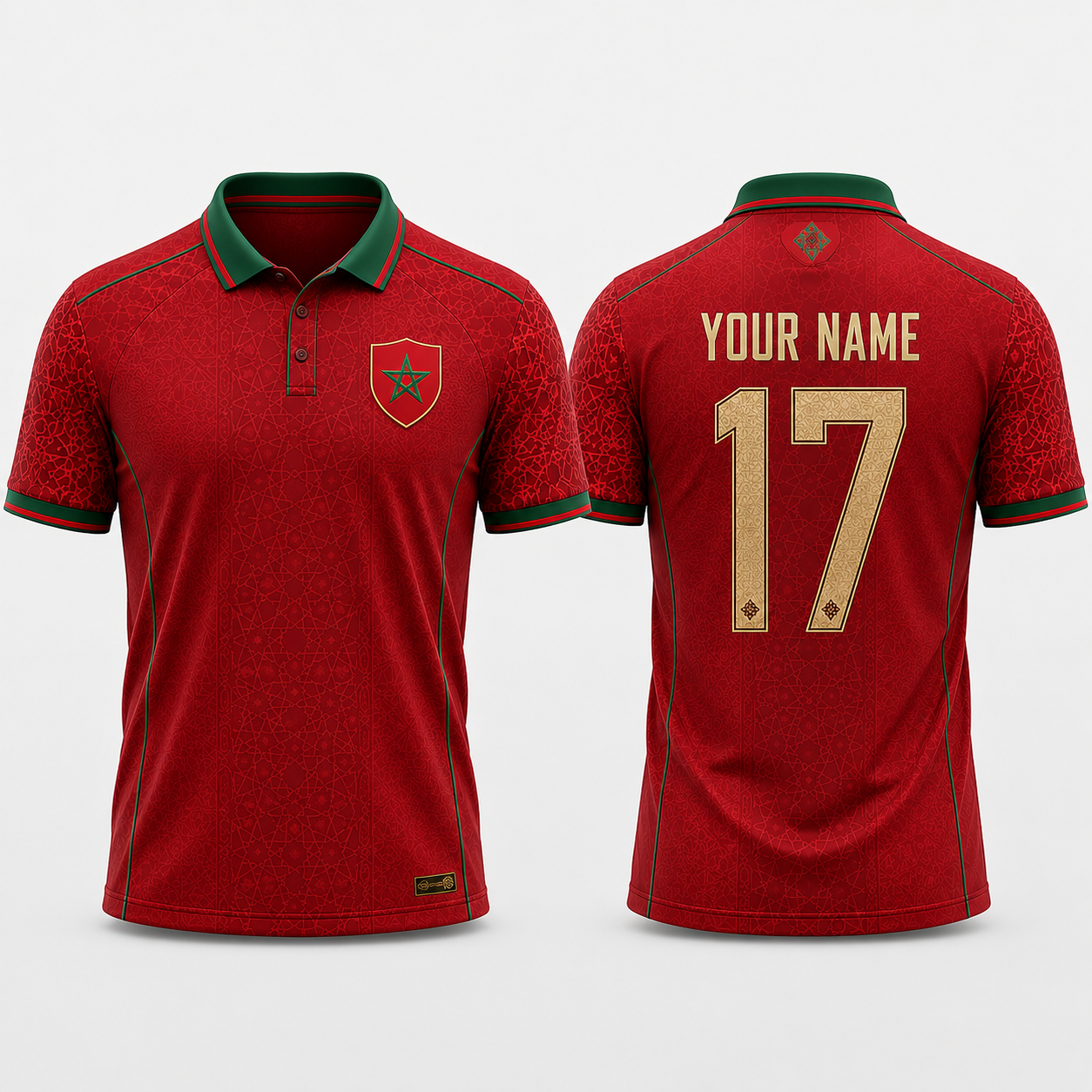 Moroccan Zellige Tile V-Neck For Men Football Lover, Morocco Soccer Jerseys Soccer Fan Gift