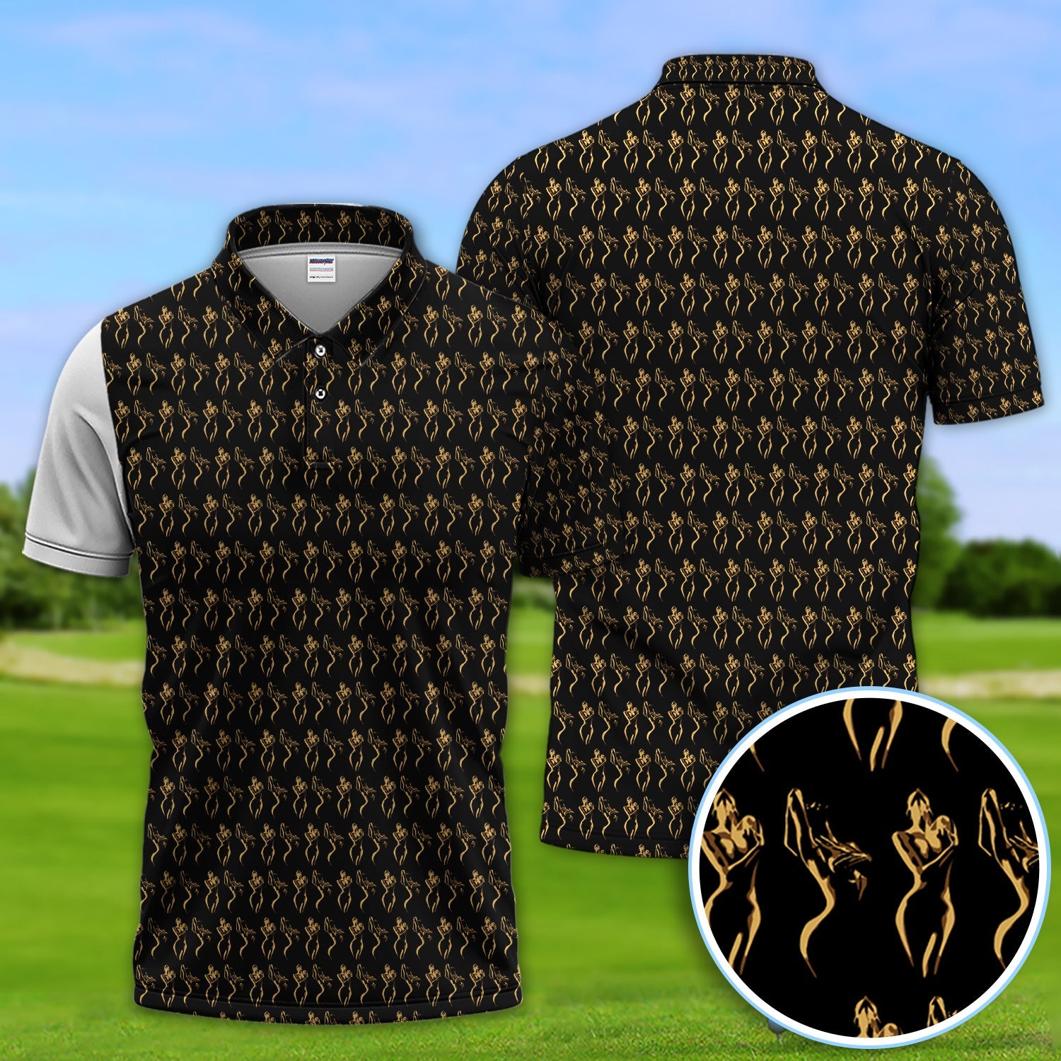 Sexy Pattern Golf Polos, Crazy Golf Shirt For Golfer, Golf Gift For Men