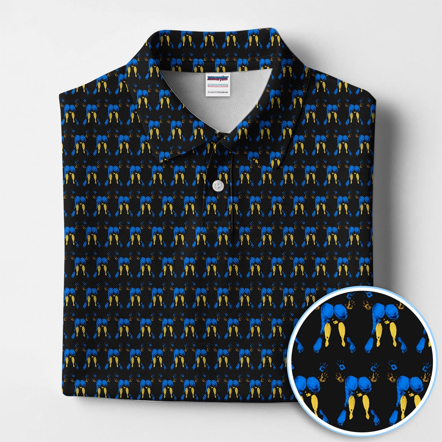 Abstract Footprint Pattern Golf Polos, Sexy Golf Shirt For Golfer, Golf Gift For Men