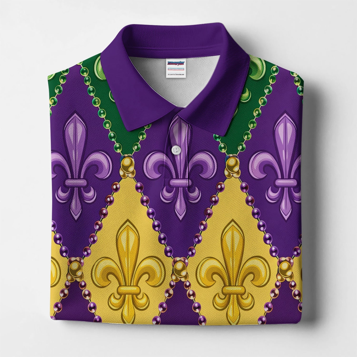 Crazy Mardi Gras Golf Shirt, Holiday Golf Polos For Men, Golf Gift For Golfer