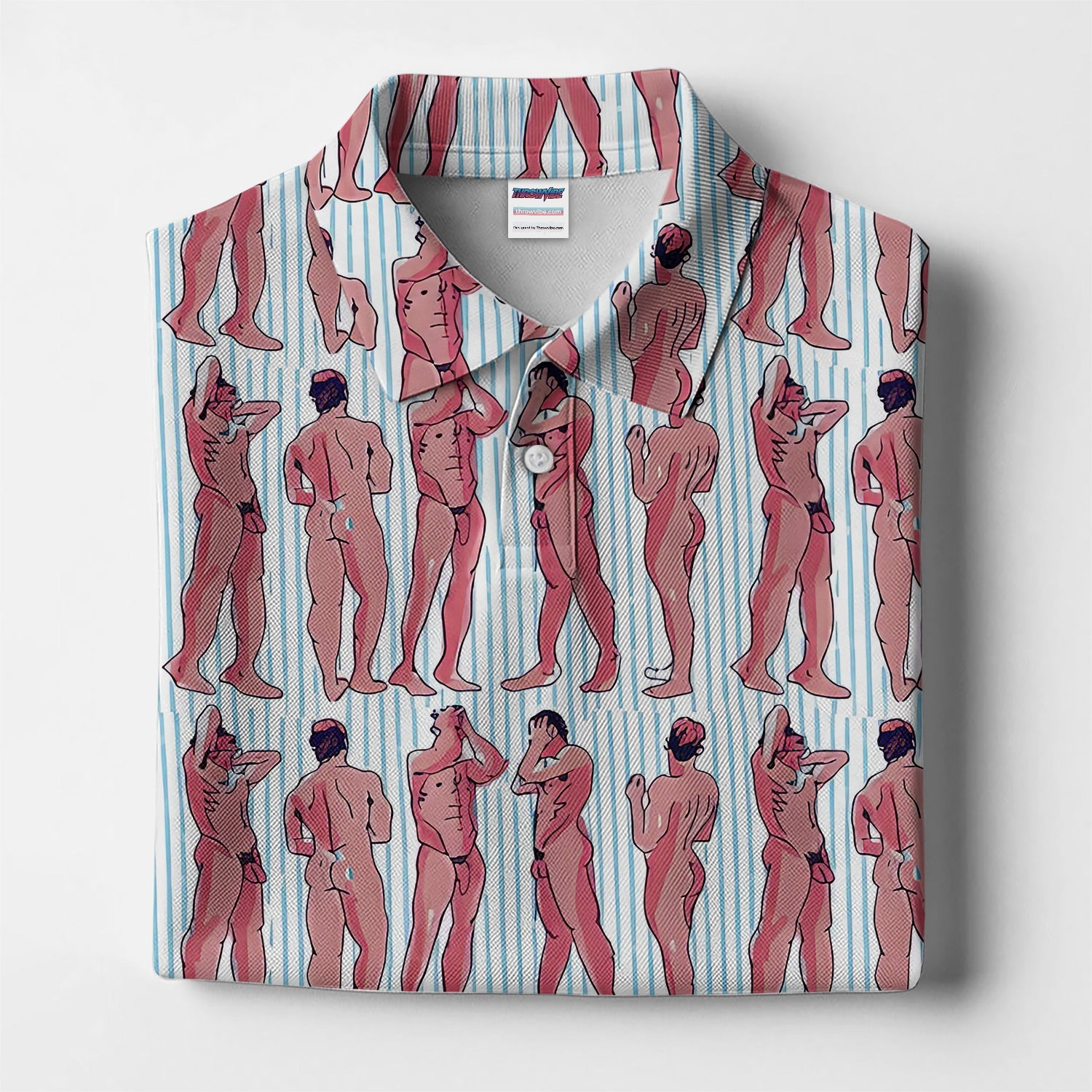 Abstract Figure Pattern Golf Polos, Crazy Modern Artistic Golf Shirt For Men, Golf Gift For Golfer