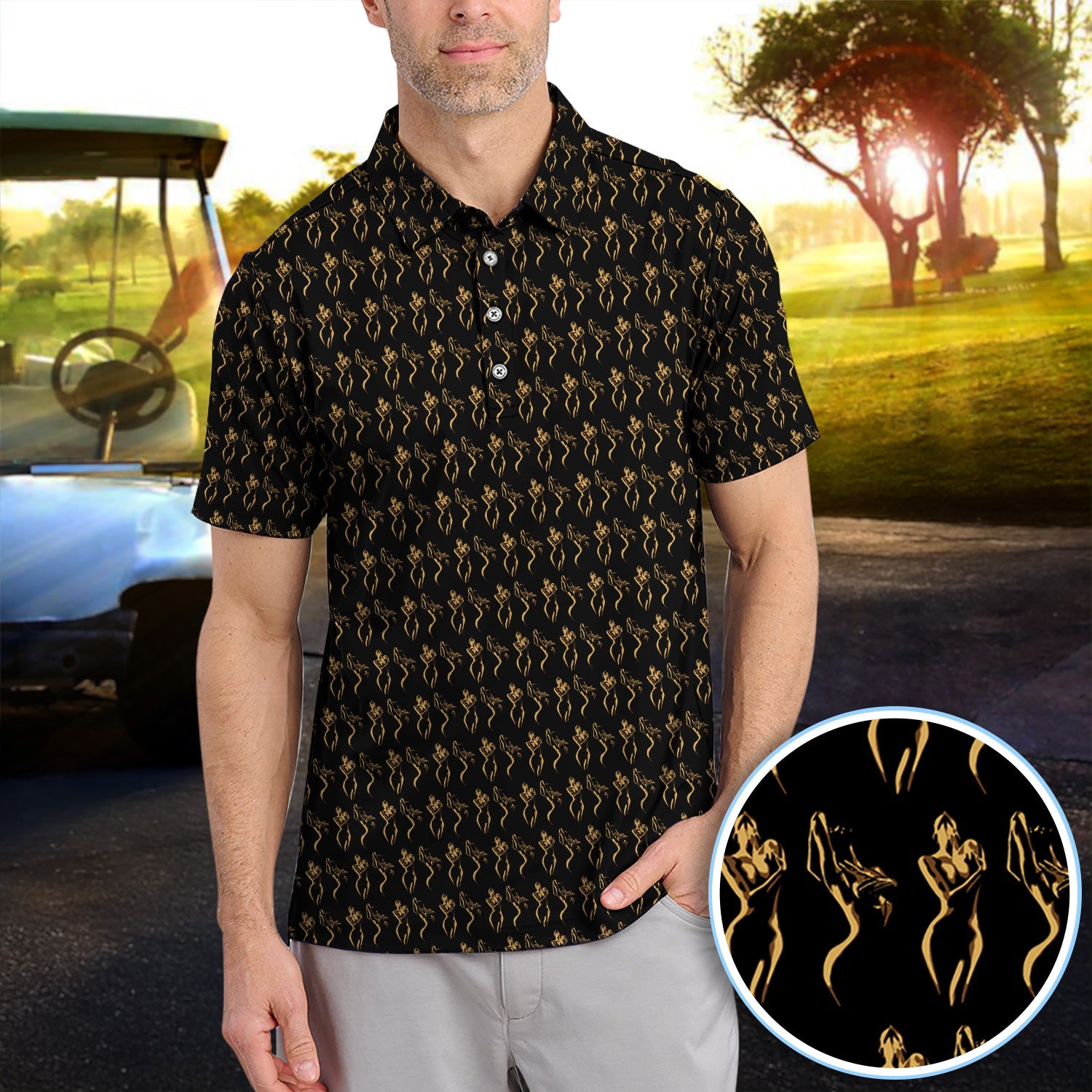 Sexy Pattern Golf Polos, Crazy Golf Shirt For Golfer, Golf Gift For Men