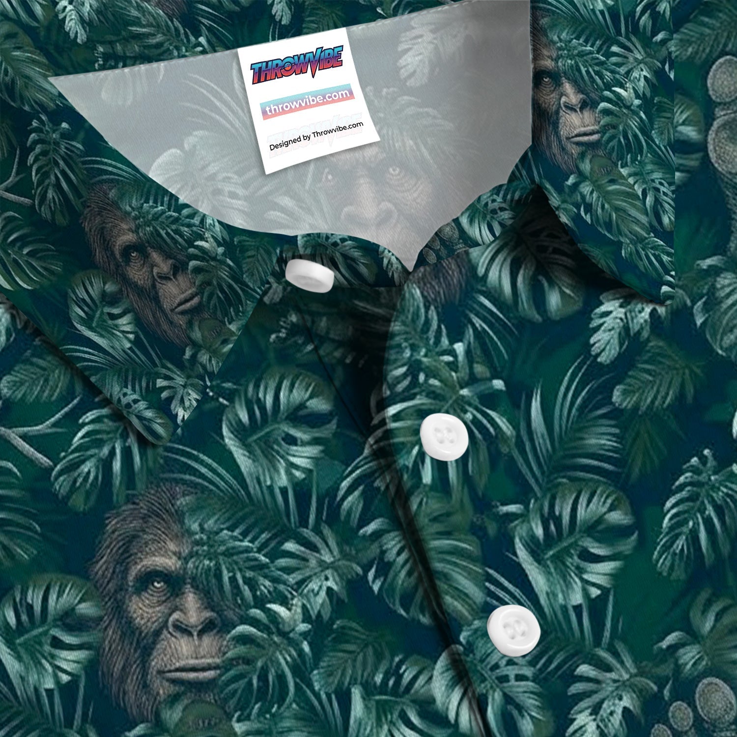 Funny Hidden Gorilla Jungle Golf Pattern Shirt, Bigfoot Footprint Golf Shirt For Men, Golfer Gift