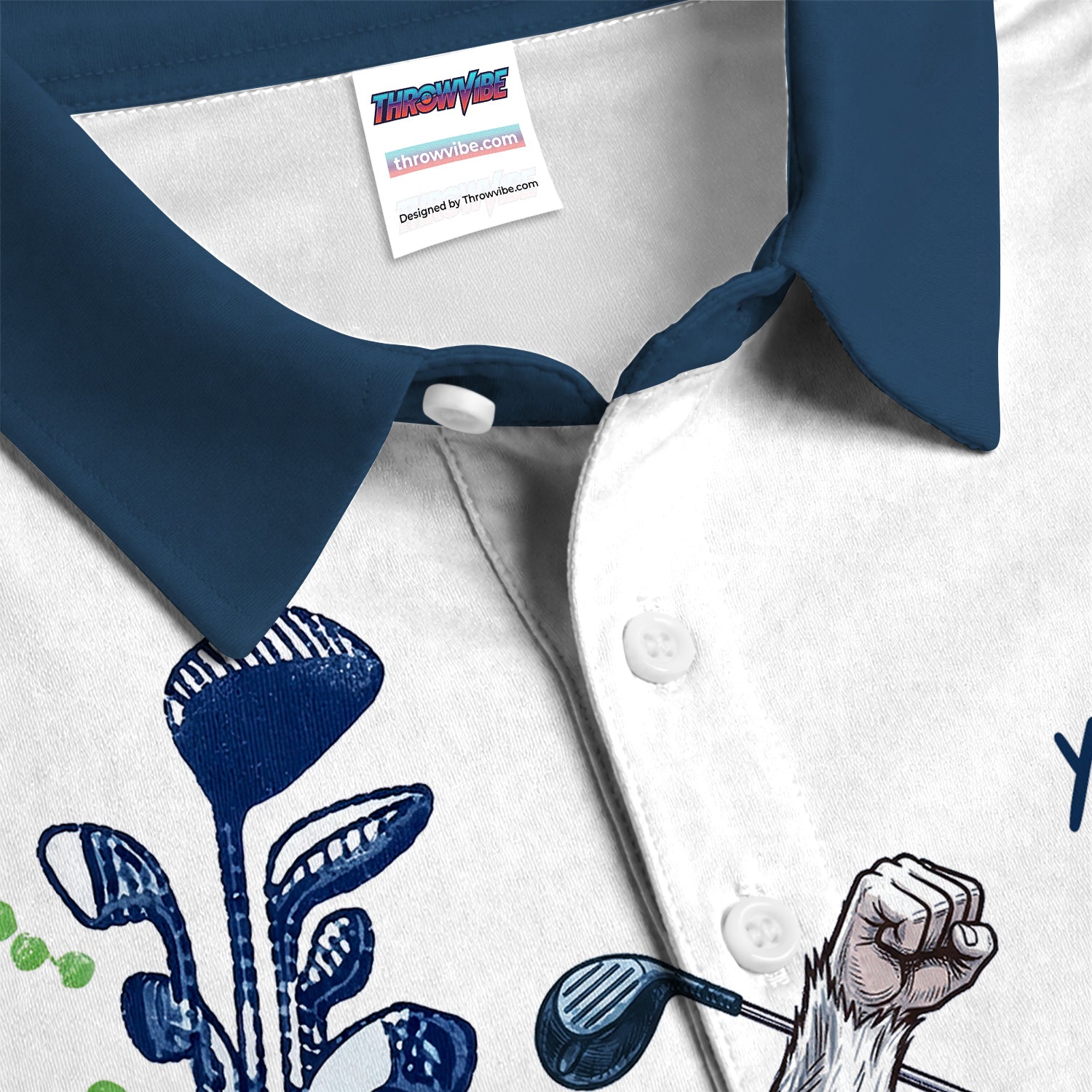 Custom Name Gorilla Golf Polo Shirt, Funny Bigfoot Golfer Shirt Pattern For Men, Unique Sasquatch Golf Outfit