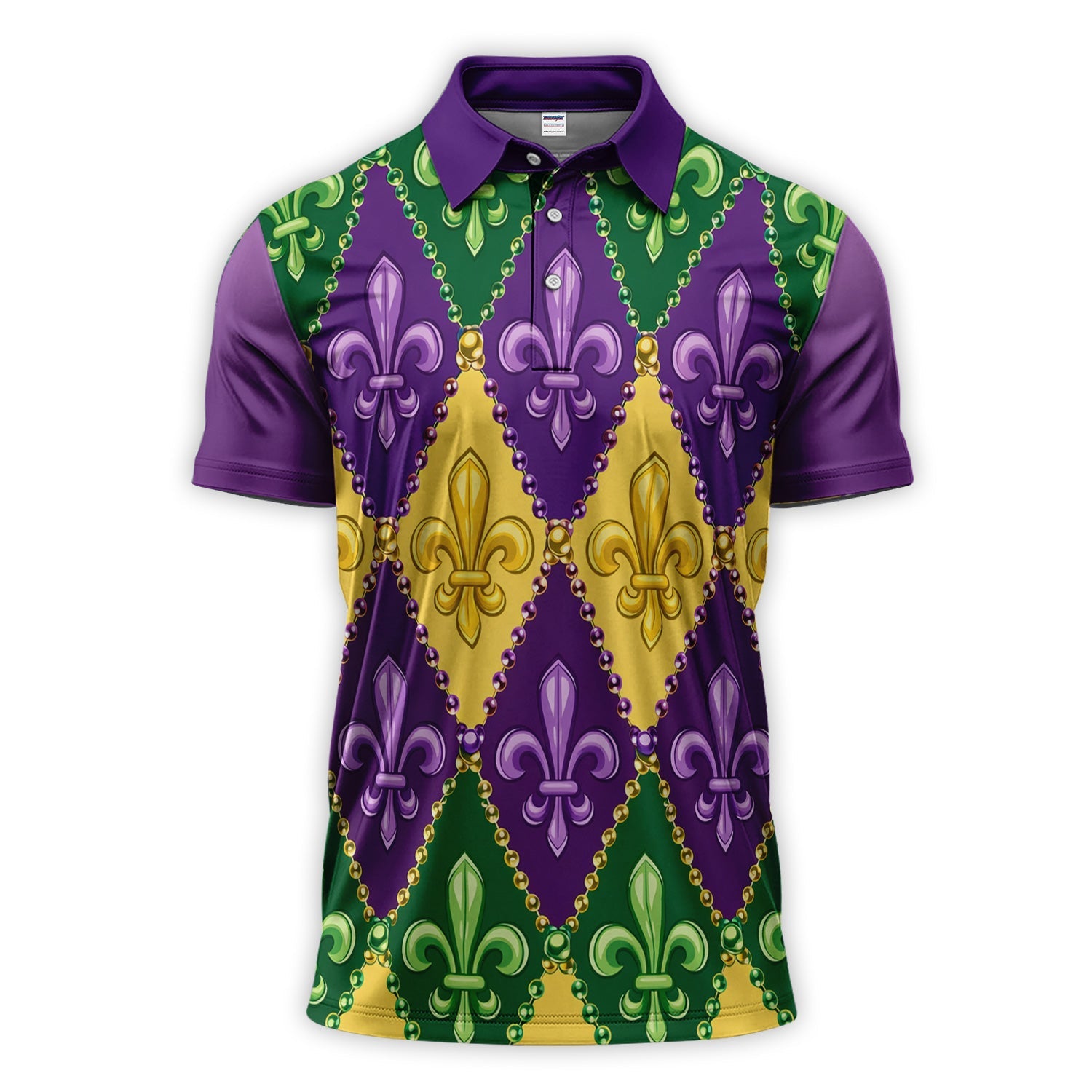 Crazy Mardi Gras Golf Shirt, Holiday Golf Polos For Men, Golf Gift For Golfer