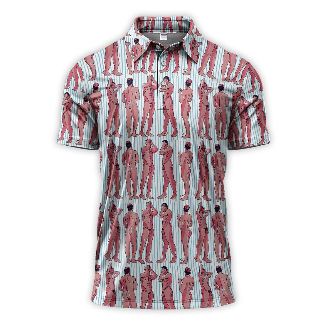 Abstract Figure Pattern Golf Polos, Crazy Modern Artistic Golf Shirt For Men, Golf Gift For Golfer