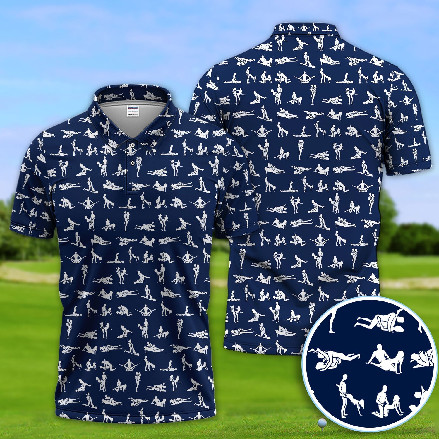 Naughty Couple Golf Polos For Golfer, Sexy Pattern Golf Shirt, Golf Gift For Men