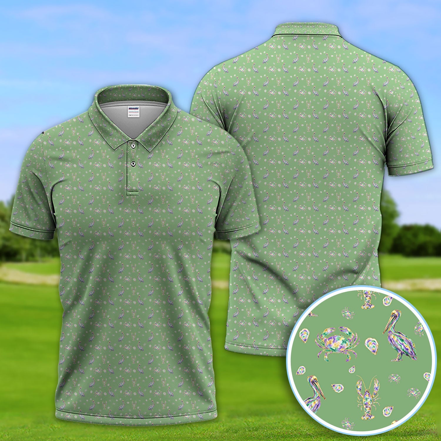 Crazy Mardi Gras Golf Polos For Golfer, Funny Holiday Pattern Golf Shirt, Golf Gift For Men