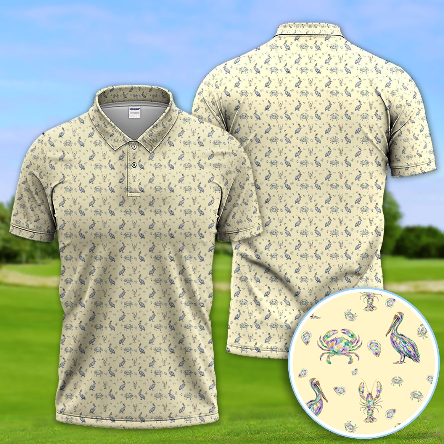 Crazy Mardi Gras Golf Polos For Golfer, Funny Holiday Pattern Golf Shirt, Golf Gift For Men