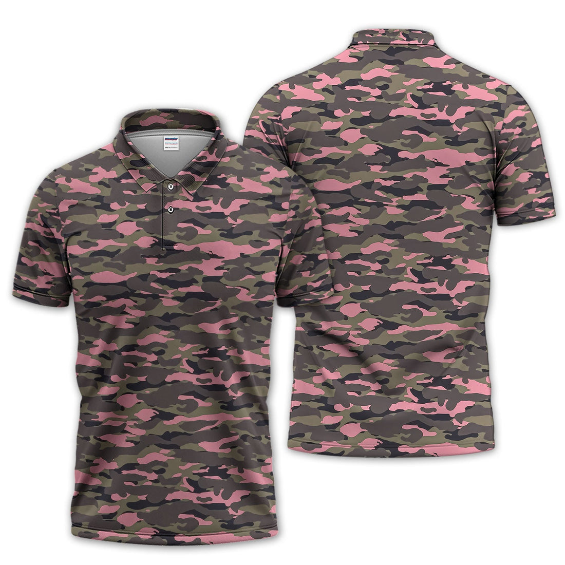 Pink Camo Pattern Golf Shirt, Crazy Golf Polos For Golfer, Men Golf Gift