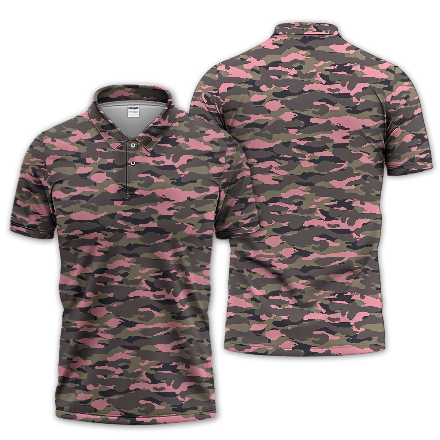 Pink Camo Pattern Golf Shirt, Crazy Golf Polos For Golfer, Men Golf Gift